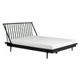 thumbnail image 3 of Walker Edison Modern Boho Solid Wood Queen Platform Bed Frame, Black, 3 of 24