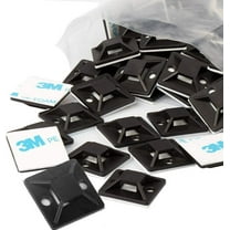 Zip Tie Mounts - Small Cable Tie Adhesive Mount, 1in/25mm black 100PCS. Wires Zip Tie Adhesive-backed anchors perfect for Pedal Board Cable Management Outdoor Indoor