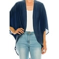 thumbnail image 6 of Women's Loose Fit 3/4 Sleeves Kimono Style Cover Up Solid Cardigan Pack of 2, 6 of 7
