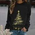 thumbnail image 4 of HOMBOM Merry Sweatshirts for Women Essentials Christmas Crewneck Gold Fashion Fleece Tree Adults Sweatshirt, 4 of 5