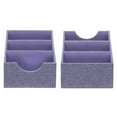 thumbnail image 6 of Household Essentials 3-Compartment Drawer Organizers, Pack of 2, Sturdy Chipboard Base with Soft Polyester Linen Covering, Fashionable Organization Solution, 3” H x 6” W x 12” D, Iris, 6 of 9