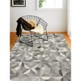 thumbnail image 1 of Bashian H112-GY-9X12-H40 9 x 12 ft. Santa Fe Collection Contemporary Leather Hand Stitched Area Rug, Grey, 1 of 1