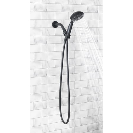 MAINSTAYS 5-SETTING HANDHELD SHOWER HEAD, MATTE BLACK