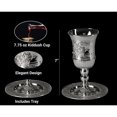 thumbnail image 2 of Ner Mitzvah, 7" Silver Colored Kiddush Cup and Tray Set - Judaica Gift, 2 of 3