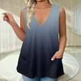 thumbnail image 5 of GIPQJK Women Deep V Neck Tank Top Plus Size Sleeveles Tanks 2025 Summer Floral Print Loose Fit Workout Tank Top with Pockets,Navy 4XL, 5 of 5
