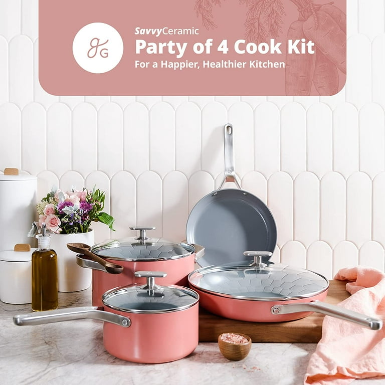 Greater Goods Party of Four Cook Kit - 10 Piece Nonstick Cookware Set for a  Complete Kitchen | Non Toxic, Teflon Free Pots and Pans Work on All