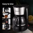 thumbnail image 3 of 4 Cup Drip Coffee Maker, Coffee Pot Machine Permanent Coffee Filter, Mini,20Oz Electric Coffee Maker,650W Black and Stainless Steel Brand: Nehilumn, 3 of 6