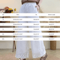 thumbnail image 3 of Endives Womens Linen Pant Wide Leg Fashion Solid Color Cotton Elastic Long Pants Lace with Bottom Beach Leisure Trousers Pink, 3 of 4