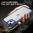 thumbnail image 4 of for iPhone 14 Clear Case, [Not Yellowing] [Military-Grade Drop Protection] Lightweight Slim Transparent Phone Case with Metal Lens Frame for iPhone 14 Shockproof Cover, Darkblue, 4 of 7