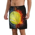 thumbnail image 2 of Balery Tennis Ball In Fire And Water Traje de Baño Estilo Hawaiano para Hombre, Shorts de Secado Rápido con Bolsillos-X-Large, 2 of 6