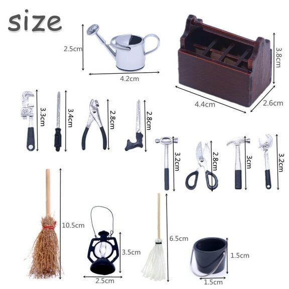 WHAMVOX 1 Set Mini House Tool Kit Miniature Toolbox Model Tiny House Supplies