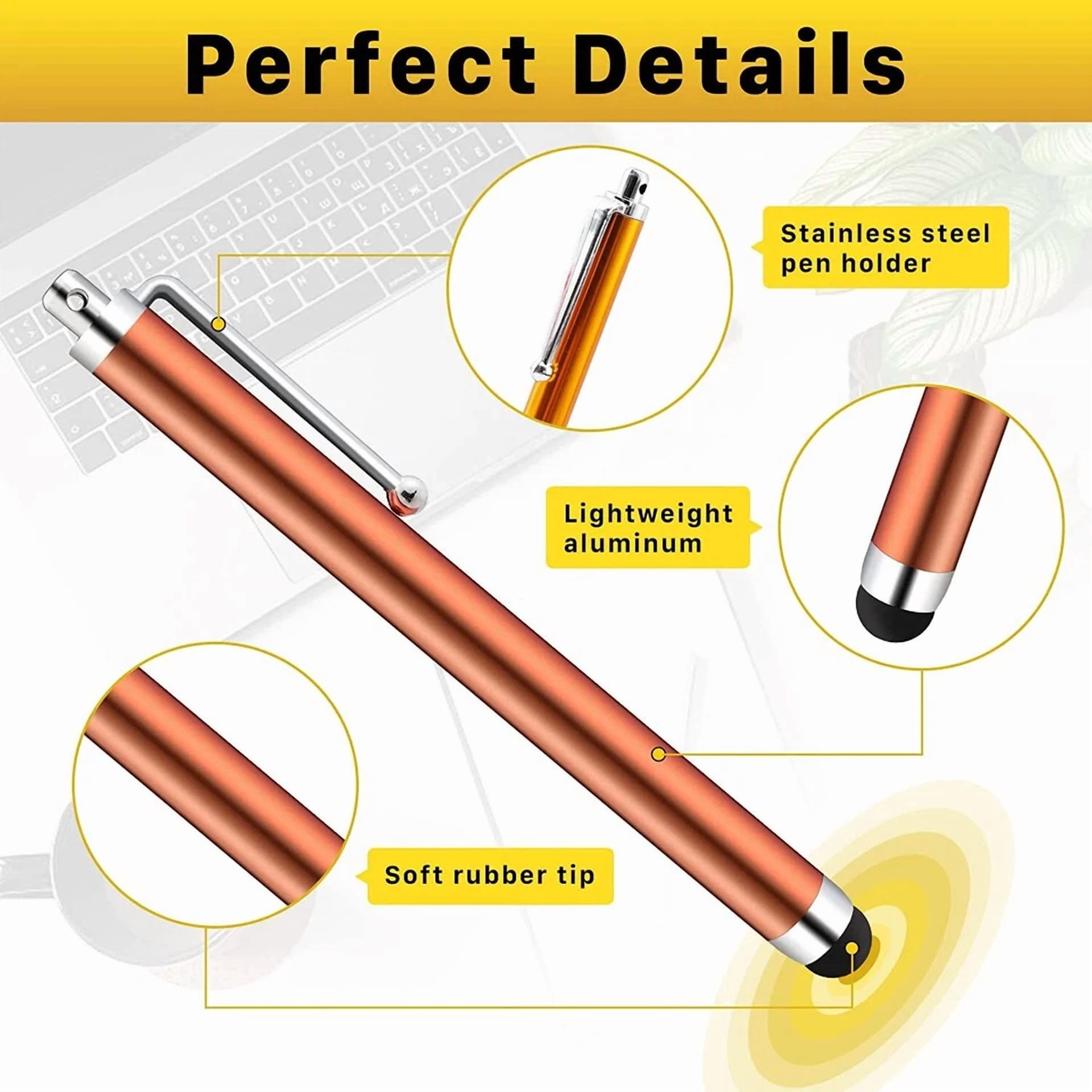 CRESTIN- 3-Pack Hd Easy Glider Capacitive Stylus Pen - Red