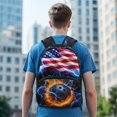 thumbnail image 5 of POLERO Waterproof School Backpack for Outdoor Hiking, Polyester Breathable Mesh Back Panel Travel Backpacks, Blue Lightning Bolt Print, 5 of 9