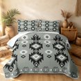thumbnail image 2 of Erosebridal Bohemian Damask Twin Quilt Set, Boho Geometric Twin Coverlet Set, Sage Gray White Black 2 Pieces, 1 Bedspread and 1 Pillowcase, 2 of 7