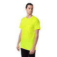 thumbnail image 3 of Hi Viz Gildan Ultra Cotton Pocket T-Shirt, 50/50 Cotton/Polyester, ANSI Compliant Safety Green, S, 3 of 5