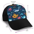 thumbnail image 2 of Naloa Ocean Floor Animals Adult adjustable Print Baseball Hat, Patchwork curved brim baseball capfor Men and Women, One Size, 2 of 5
