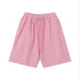 thumbnail image 3 of Sentmoon Mens Shorts Athletic Lightweight Straight 2025 Summer Athletic Shorts Drawstring Elastic Waist Solid Color Bermuda Shorts Side Pockets Stylish Male for Sports Dance Running Pink M, 3 of 7