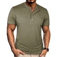 thumbnail image 2 of Fabrcox Mens Henley T Shirt Short Sleeve Fitted Mens Tops Lightweight Breathable Spring Summer Outdoor Running Mens T-Shirt, 2 of 7