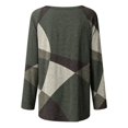 thumbnail image 5 of Long Sleeve Shirts for Women Dressy Casual Crew Neck Hem Flowy Tops Color Block Geometry Printed Oversized Loose Tunic Shirts Graphic Tees for Spring Fall #B06-Orange S, 5 of 5