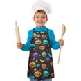 thumbnail image 2 of Whimsical Halloween Pattern Kids Aprons for Girls and Boys,Adjustable Neck Strap Toddler Aprons for Kids Cooking Baking, 2 of 7