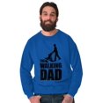 thumbnail image 3 of Walking Dad Nerdy Zombie Movie Lover Men's Big & Tall Crewneck Sweatshirt Brisco Brands 3X, 3 of 4