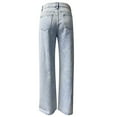 thumbnail image 5 of NOLDARES Straight Leg Jeans for Women,High Waisted Wide Leg Loose Microelastic Boyfriend Denim Pants(Blue,L), 5 of 5