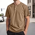 thumbnail image 2 of Henley Shirts for Men Summer Casual Short Raglan Sleeve Crewneck Relaxed Fit Athletic Tshirts Mens Tees, 2 of 5