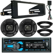 Dual XDM280BT Single DIN Bluetooth AM/FM Radio USB AUX CD Receiver, 2x 6.5" 300W Marine Speakers, Stereo Install Kit, Speaker Adapters (Fits Select 1998-2013 Harley Davidson Touring Motorcycles)