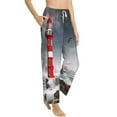 thumbnail image 2 of Daiia 3d Lighthouse in the Surf Women's Sleep Pant with Pockets and Drawstring,Pajama Pants-Large, 2 of 9