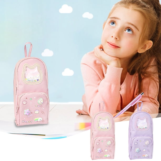 ¡Ganga del Día!, Estuche para lápices portátil de gran capacidad con cordón, bonito bolso escolar pequeño para niños y niñas, bolsa de papelería, estuche para lápices de varias capas Akmoler