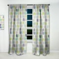 thumbnail image 2 of Designart 'Leaves With Geometric Pattern' Mid-Century Modern Curtain Panel, 2 of 5