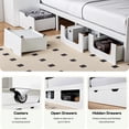 thumbnail image 5 of Advwin Full Size Platform Bed Frame with Hidden Side Desk, LED Storage Headboard, Bookshelf, 4 Drawers & Charging Station, No Box Spring Needed, Space-Saving Design, 5 of 12