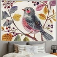 thumbnail image 2 of Orinice Bird Berries Leaves Tapestry Wall Hanging Unique Style Graphic Tapestries Home Wall Decor Art for Living Room Bedroom Apartment Farmhouse Dorm 60x50inch, 2 of 6