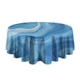 thumbnail image 5 of Blue White Tie Dye Swirl Pattern Round Tablecloth 60"x60",Wrinkle Wipeable Table Cloth for Kitchen Dining Room Picnic Patio Party, 5 of 6