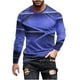 thumbnail image 2 of Blusas y camisas de manga larga con cuello redondo para hombre, blusa informal de manga larga con cuello redondo y estampado de rayas, blusa de poliéster para hombre, 2 of 5