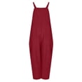 thumbnail image 7 of Wiyuqeen Jumpsuits for Women Casual Baggy Cargo Overalls Sleeveless V Neck Bib Wide Leg Rompers Solid Summer Jumpers with Pockets, 7 of 7