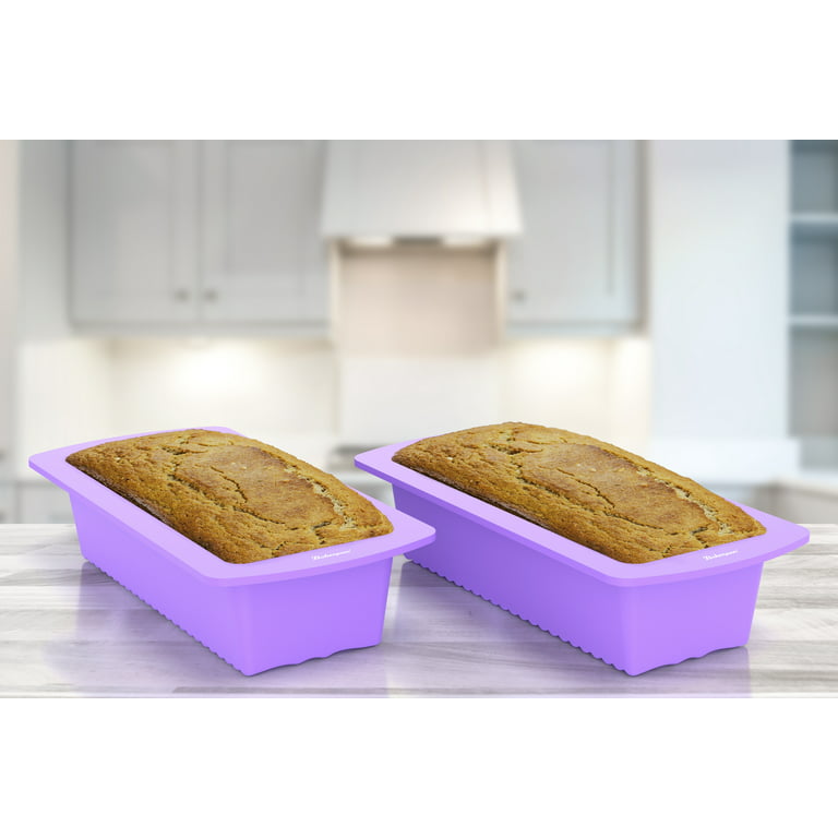 Bakerpan Silicone Loaf Pans for Baking Bread - Nonstick Rectangular  Silicone Baking Pan for Meatloaf, Cake - LFGB-Standard 9 Bread Loaf Pan 