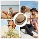 thumbnail image 5 of Sombrero de jazz con circunferencia de 56-58 cm, sombrero de paja, sombrero de copa para hombres y mujeres, protector solar de verano, sombrero para el sol al aire libre, 5 of 5