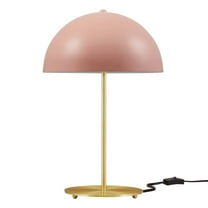 Modway Ideal 1-Light Modern Metal Table Lamp in Pink/Satin Brass