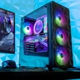 thumbnail image 3 of MOROVOL PC Case Pre-Install 4 RGB Fans, ATX Gaming Computer Case with Diamond-Shaped Mesh Front & Tempered Glass Side Panel, USB 3.0 Airflow Mid Towe, 3 of 6