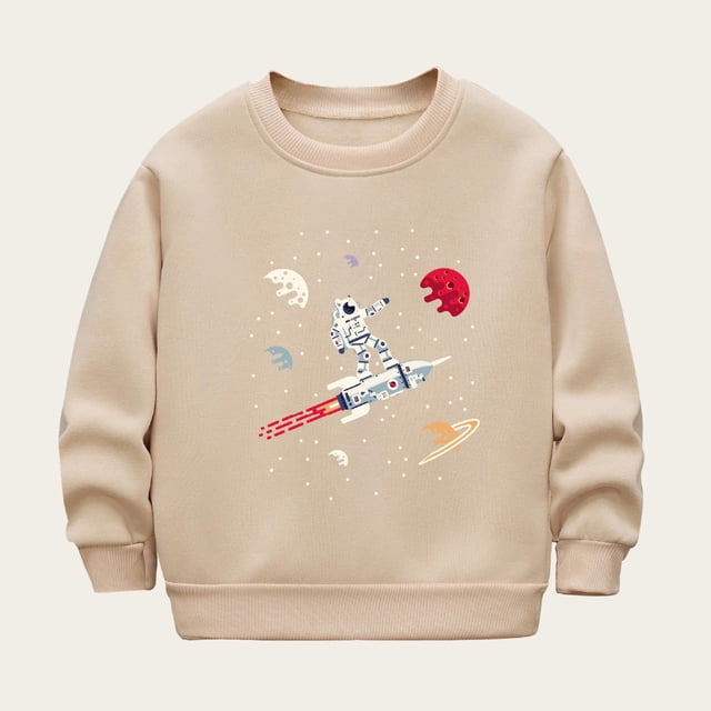 Rbaofujie Chandails Molletonnés à Col Rond pour Filles Garçons Enfants 3-8 Ans