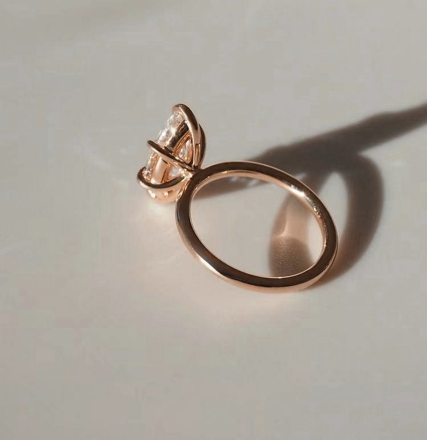 Cora Jewellery 2.5CT Marquise Moissanite Solitaire Engagement Ring For Women, 18K Rose Gold