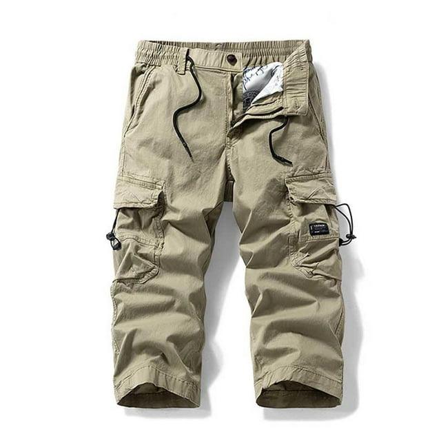 Amzcrzy Mens Shorts Cargo Shorts for Men Shorts for Men Men's Stretch Cargo Shorts Casual Drawstring Classic Summer Short With Multi Pockets Mens Cargo Shorts Mens Shorts Casual