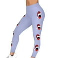 thumbnail image 3 of QIUOMBBP Light Blue Holiday Themed Leggings for Women Wine Glass Print Workout Tight Pants Christmas Gifts L, 3 of 10