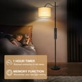 thumbnail image 2 of OUTON Arc Floor Lamp with Remote, 67" Retro Standing Lamp with 4 Color Temperatures, Metal Tall Lamps for Living Room Bedroom, 9W Bulb Included, 2 of 9