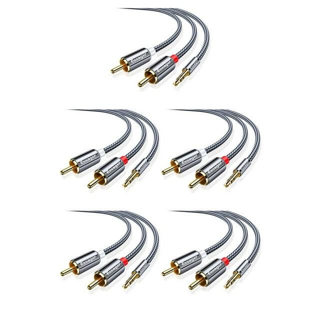 Methold RCA Cable de Audio Jack 3,5 a 2 RCA Cable 3,5mm Jack a 2RCA Splitter Cable para TV PC amplificadores DVD Cable de altavoz Type8 NO8