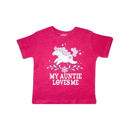 

Inktastic My Auntie Loves Me Unicorn Gift Toddler Toddler Girl T-Shirt