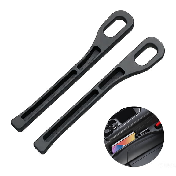 Universal Car Seat Gap Organizer 2-Pack | Non-Slip Gap Filler Storage Box | Fits Car/SUV/Truck Seat Cracks | 10-Second No-Tool Installation (Black)