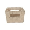 thumbnail image 6 of Simplify Medium Woven Strap Shelf Tote Storage Basket in Ivory, 6 of 7