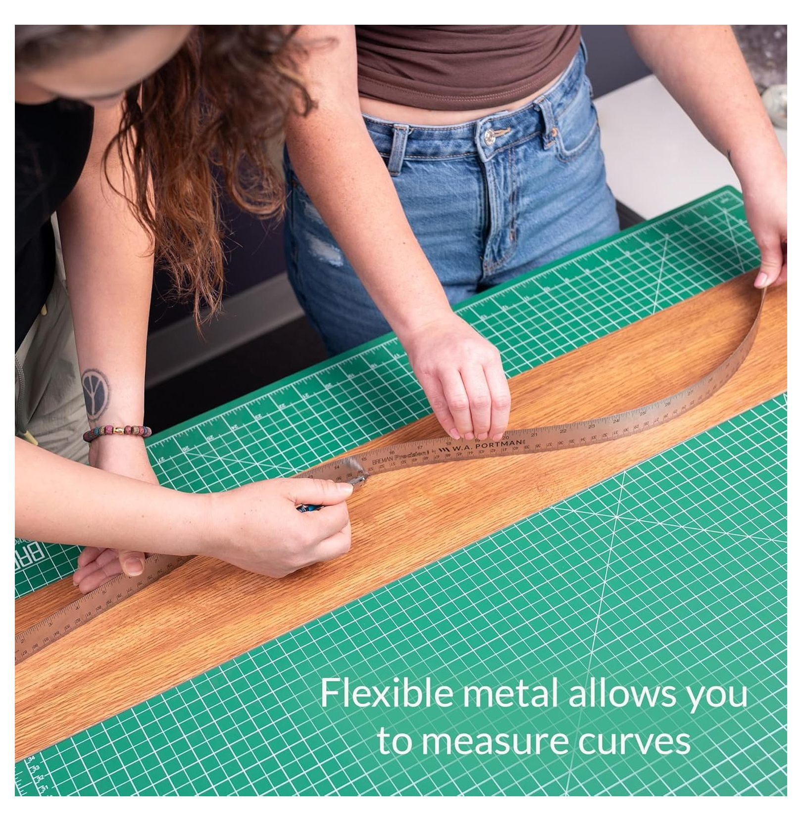 Unbranded Stainless Steel Metal Ruler with Cork Backing, 15 Inch, 2 Count, 2 Pack